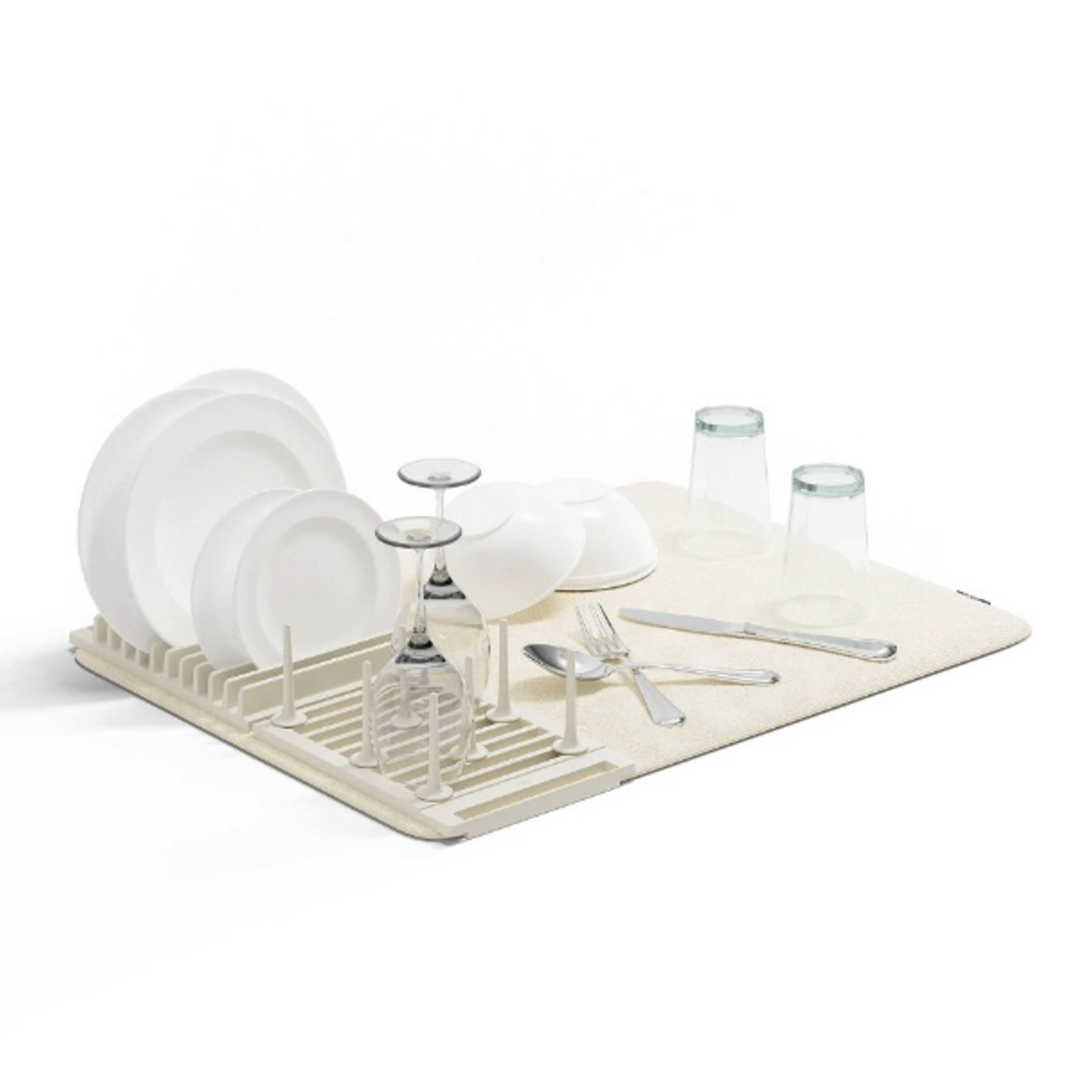 Umbra UDry Dish Rack with Drying Mat - Linen | Umbra