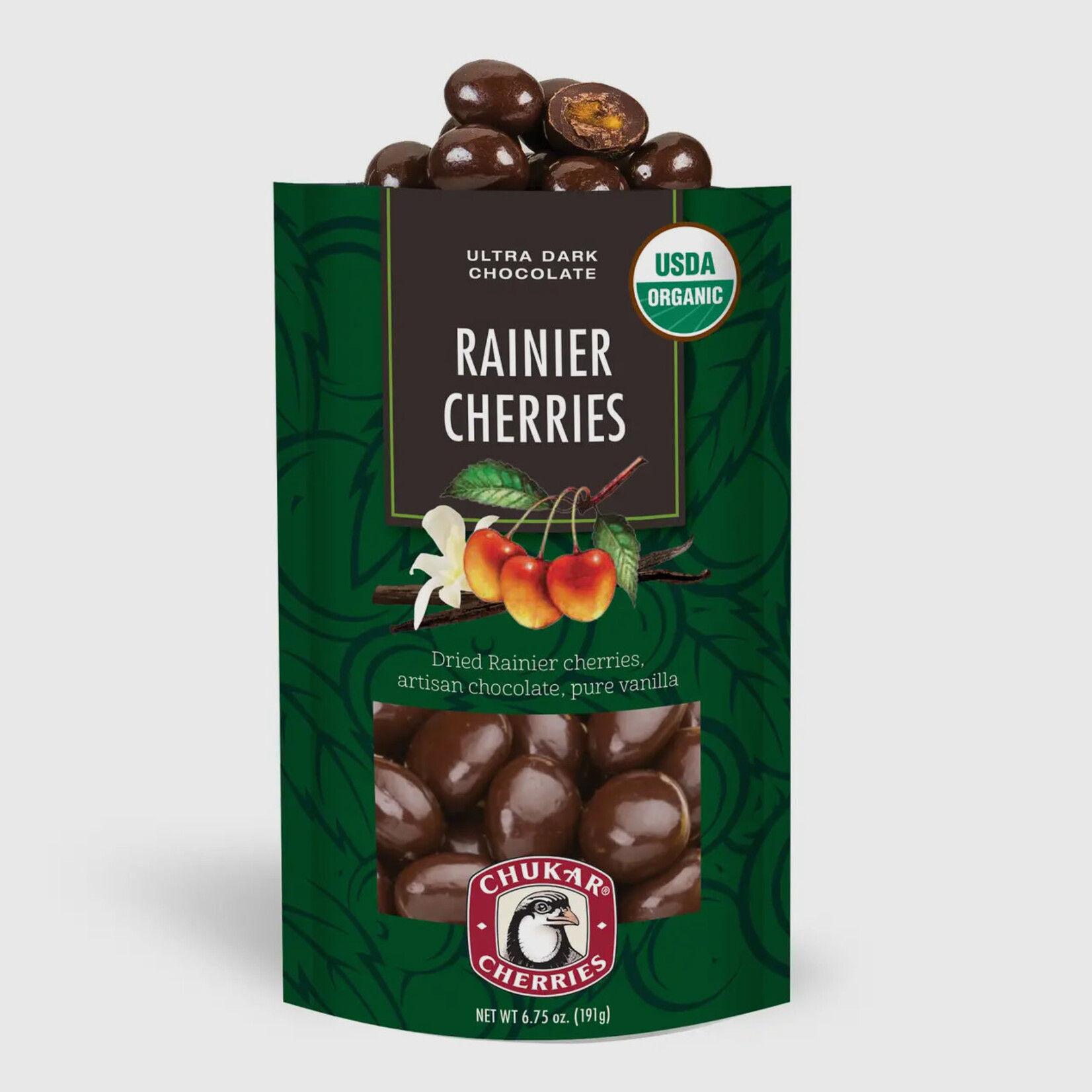 Chukar Cherry Company 6.75 oz Organic Chocolate Rainiers – Ultra Dark Chocolate