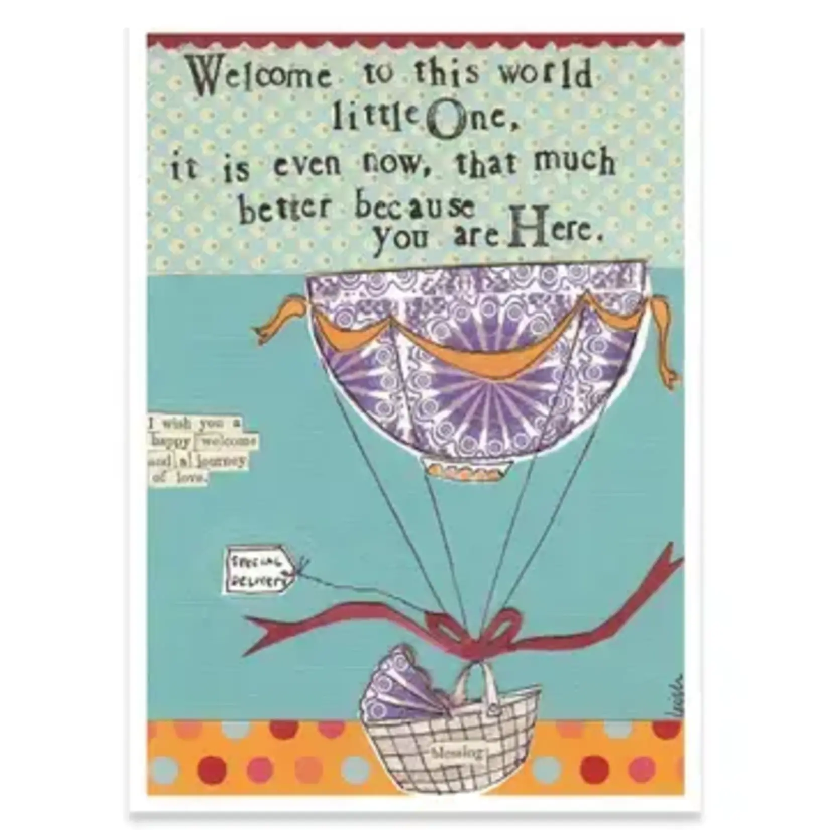 Calypso Cards Greeting Card - Curly Girl Welcome Little One