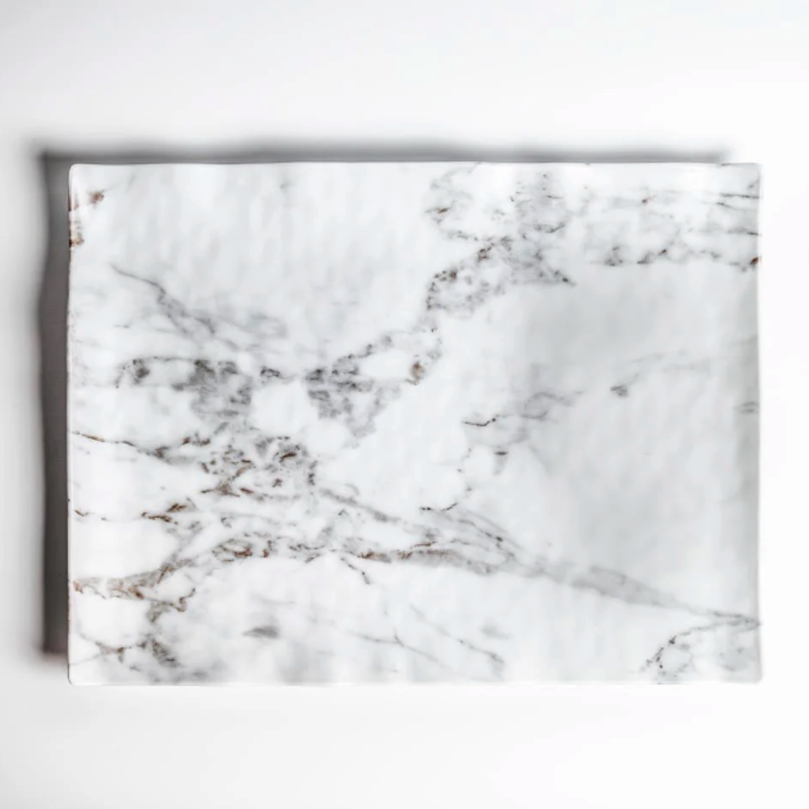 Merritt International White Marble Rectangle 16 in. Serving Tray