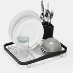 Umbra In-Sink Dish Rack, White/Nickel | Umbra