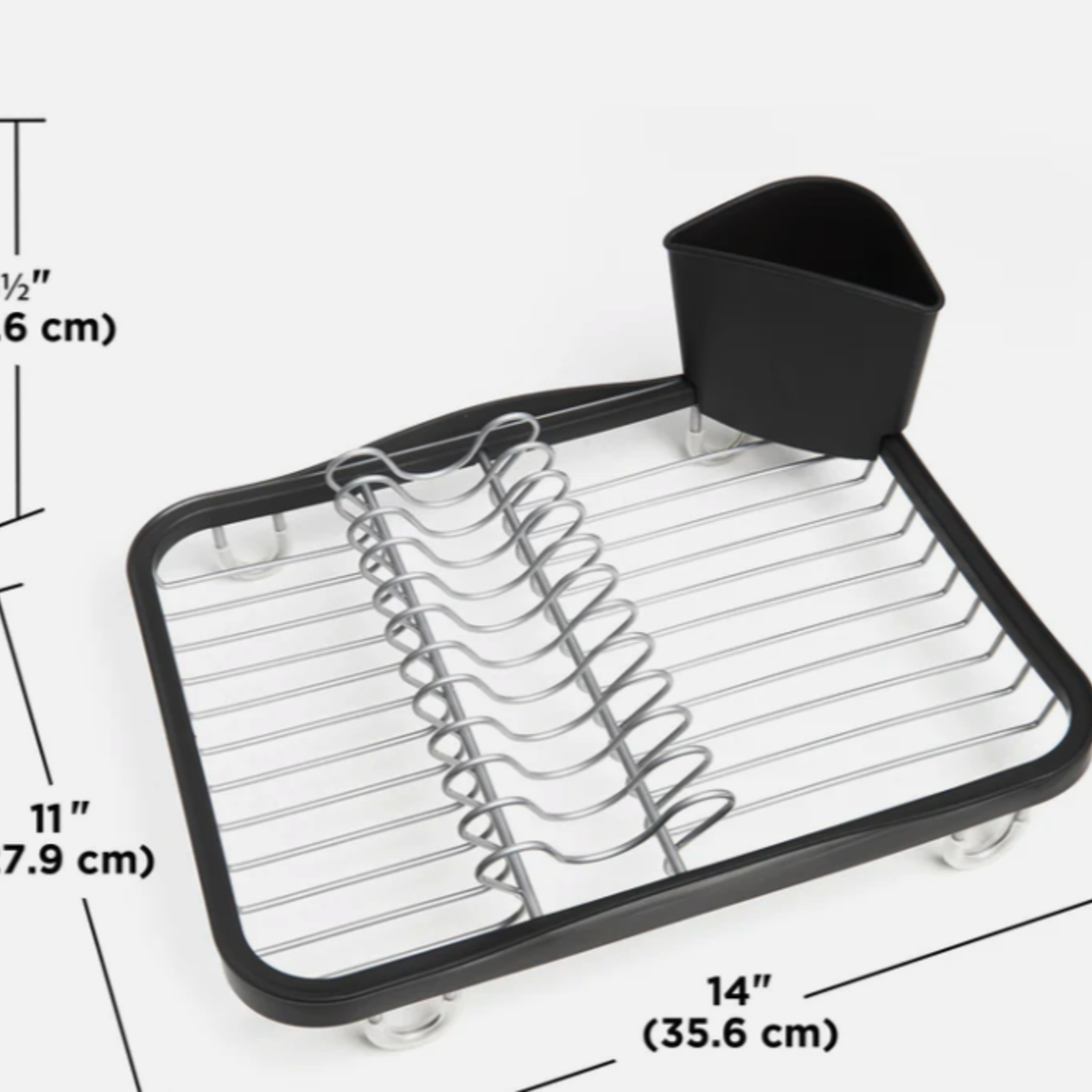 Umbra In-Sink Dish Rack, White/Nickel | Umbra