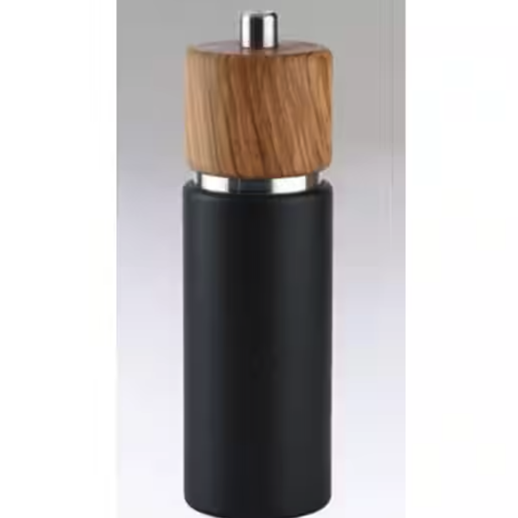 Zassenhaus "Hannover" Matte black w/ Olive wood Salt Mill, 7" x 2" dia.