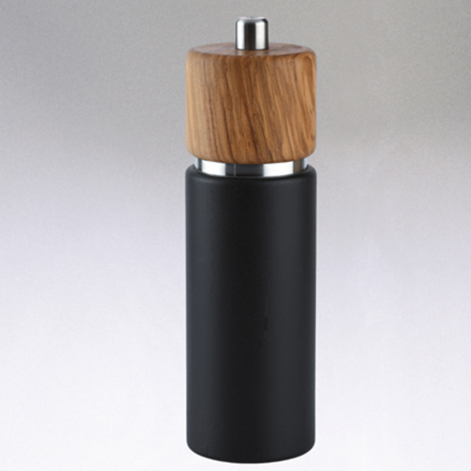 Zassenhaus "Hannover" Matte black w/ Olive wood Pepper Mill, 7" x 2" dia.