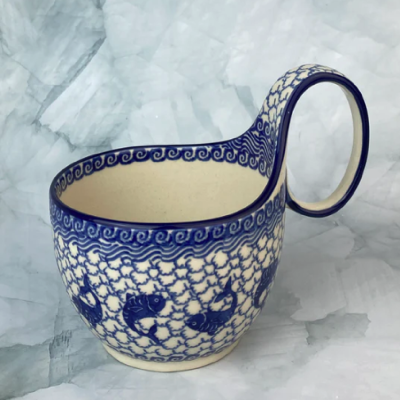 Polish Pottery Polish Soup Mug 12oz, Fish | Polish Pottery