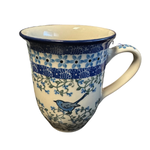 Polish Pottery 5 oz. Bistro Mug, Bird on a Wire | Polish Pottery