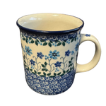 Polish Pottery Polish Straight Mug 8oz, Bunny's Garden | Polish Pottery