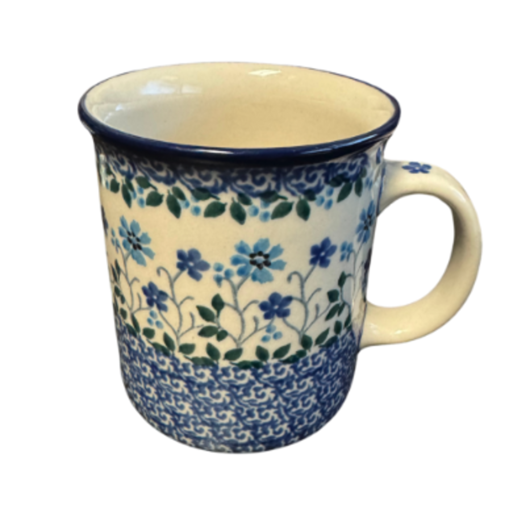 Polish Pottery Polish Straight Mug 8oz, Bunny's Garden | Polish Pottery