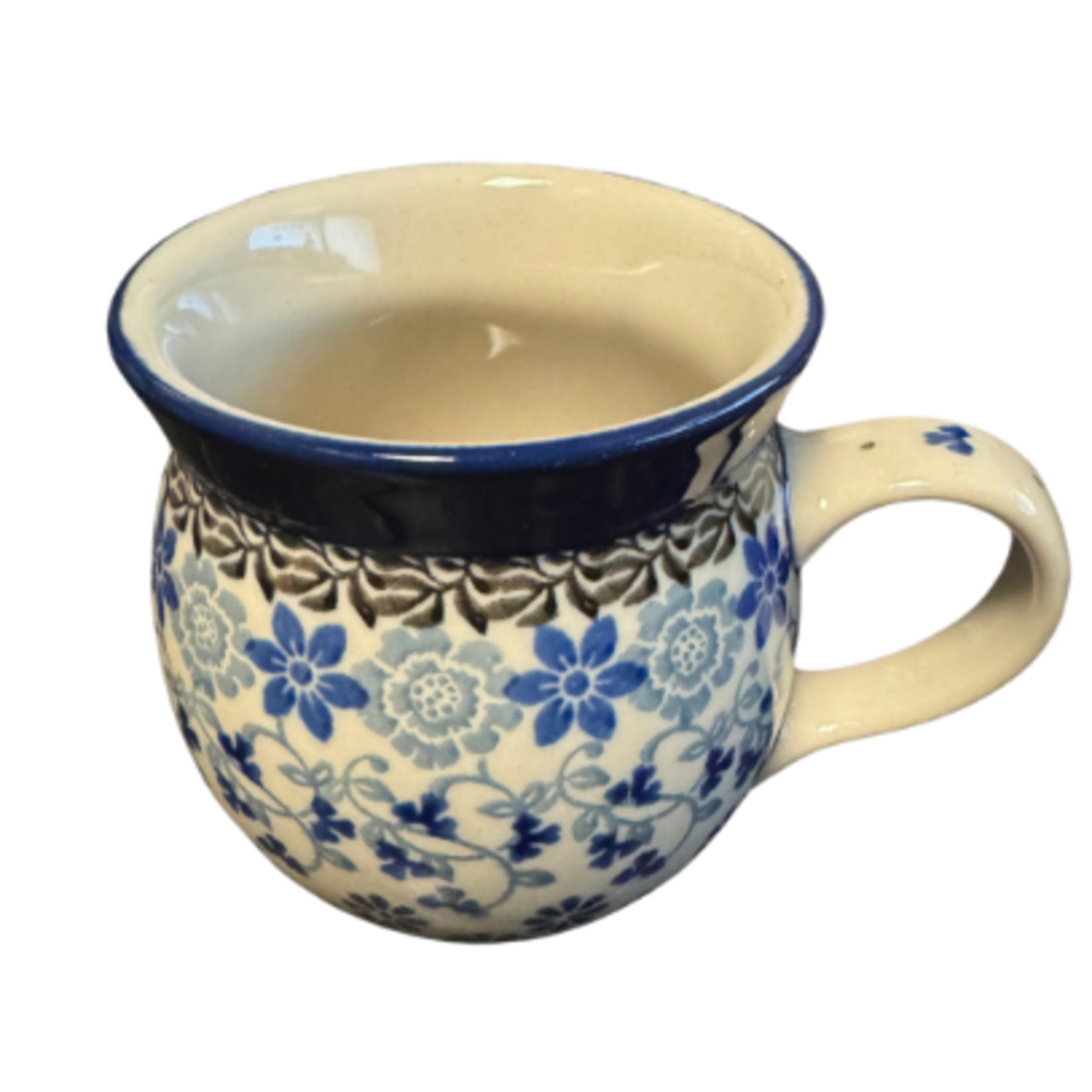 Polish Pottery Bubble Mug 7 oz, Vines Closing In | Polish Pottery
