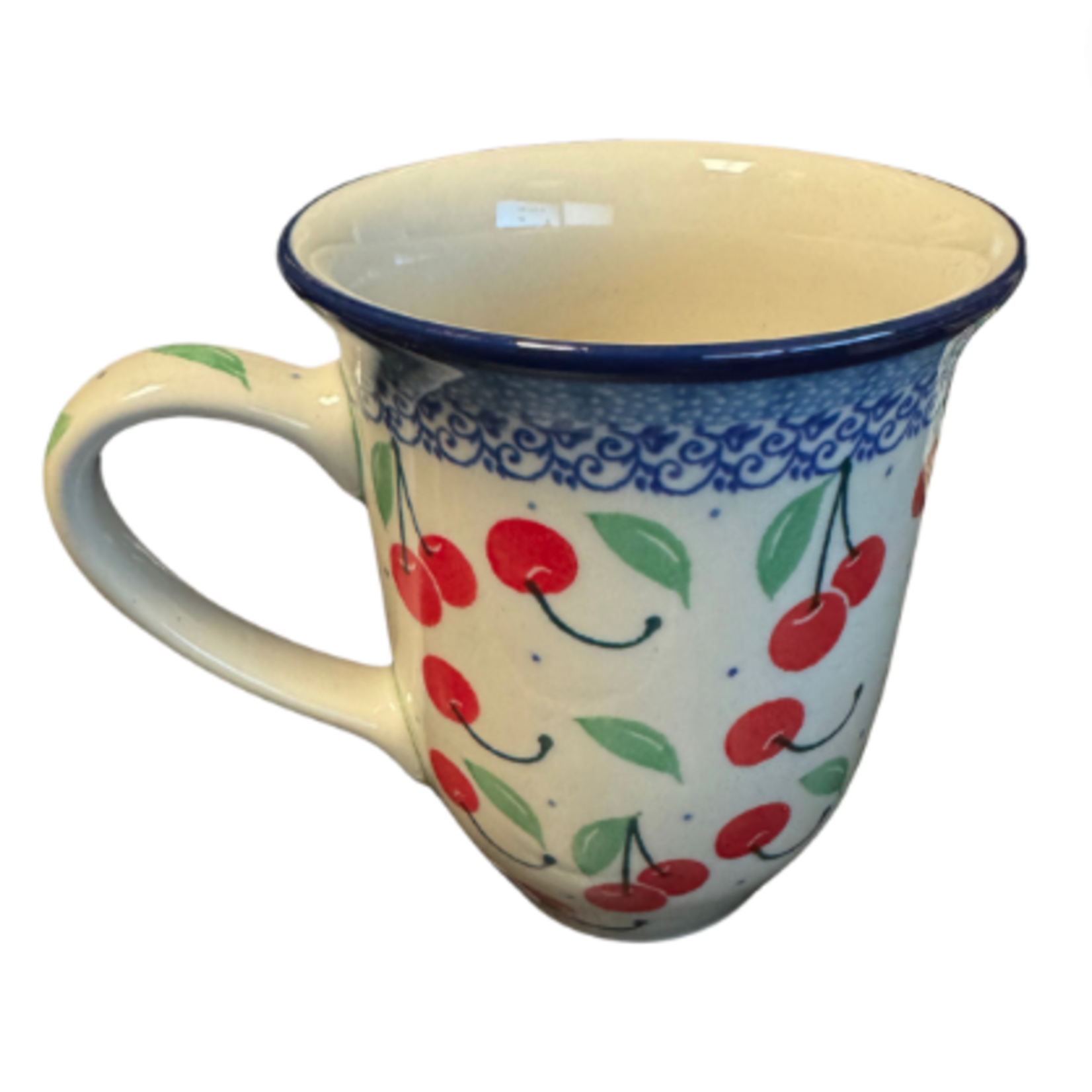 Polish Pottery 5 oz. Bistro Mug, Cherries | Polish Pottery