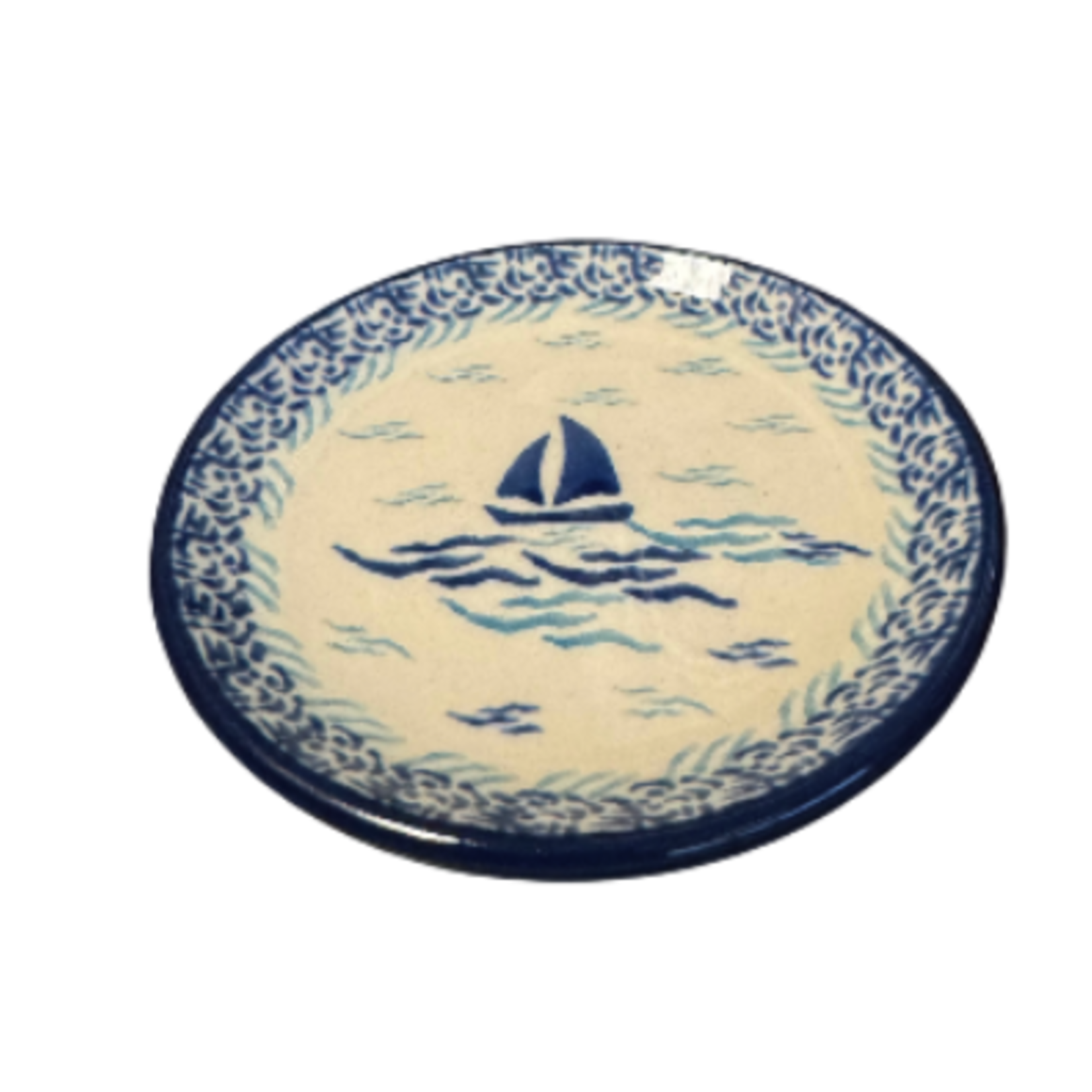 Polish Pottery 4" Coaster, Sailing To King's Landing | Polish Pottery