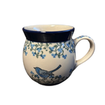 Polish Pottery Bubble Mug 7 oz, Bird On A Wire | Polish Pottery