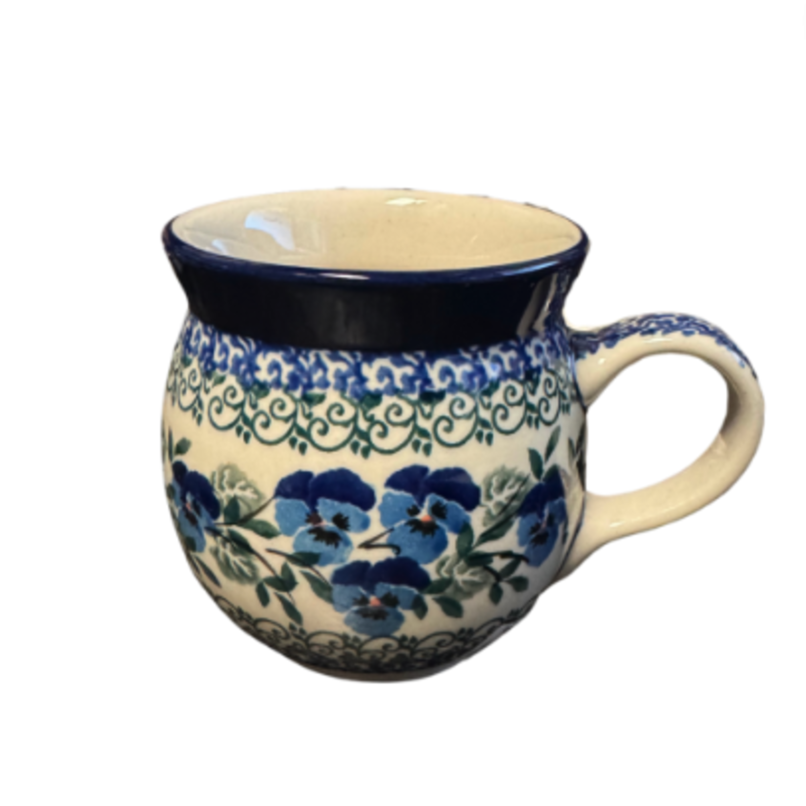 Polish Pottery Bubble Mug 7 oz, Flowing Blues | Polish Pottery
