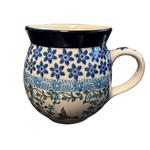 Polish Pottery Bubble Mug 12 oz, Black Bird Fly | Polish Pottery