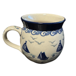 European Design Imports Inc. Polish Pottery Bubble Mug 12oz, Sailing to the River Lands