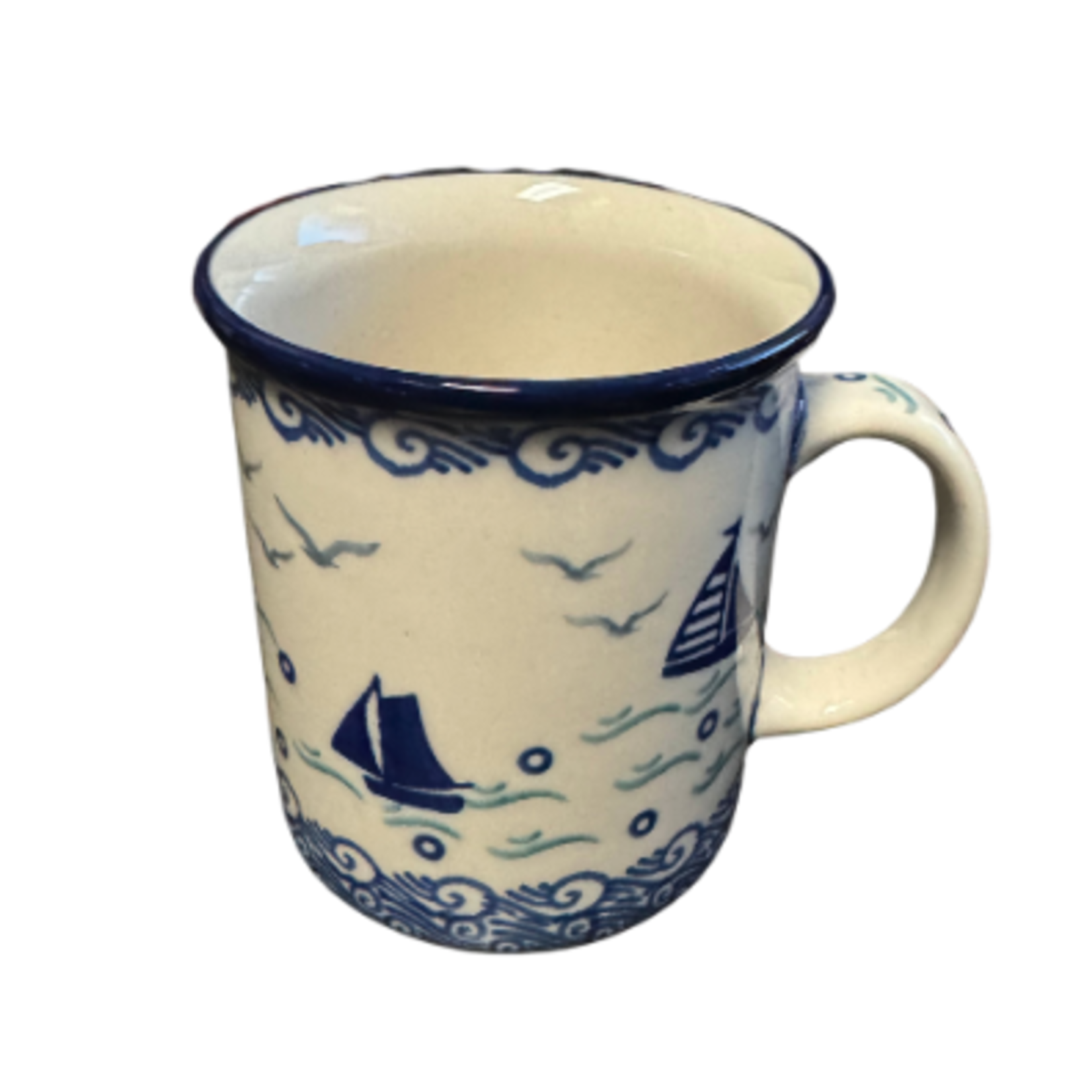 Polish Pottery Polish Straight Mug 8oz, Sailing to the River Lands | Polish Pottery