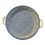 Polish Pottery Polish Round Baker 10", Loves Me Not | Polish Pottery
