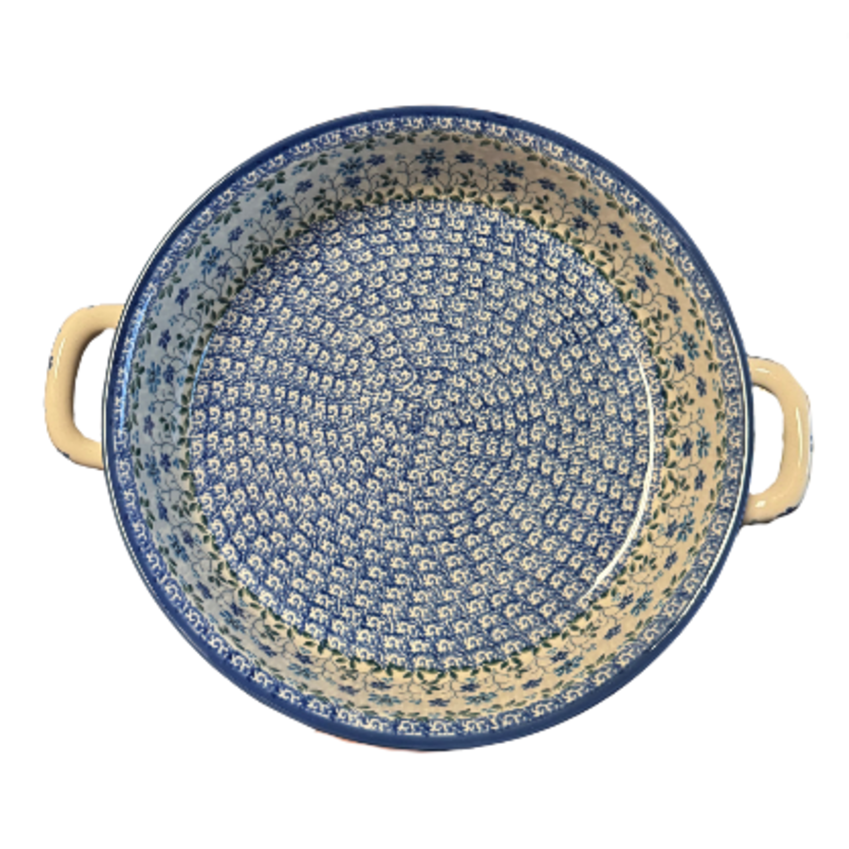 Polish Pottery Polish Round Baker 10", Loves Me Not | Polish Pottery