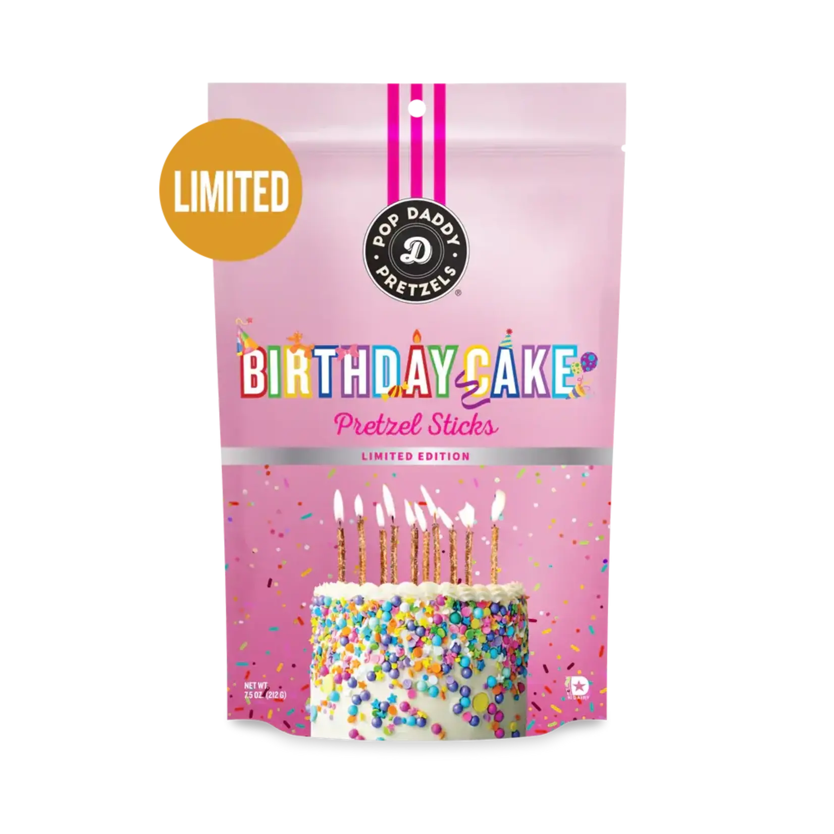 Pop Daddy Snacks Birthday Cake Seasoned Pretzels  7.5oz
