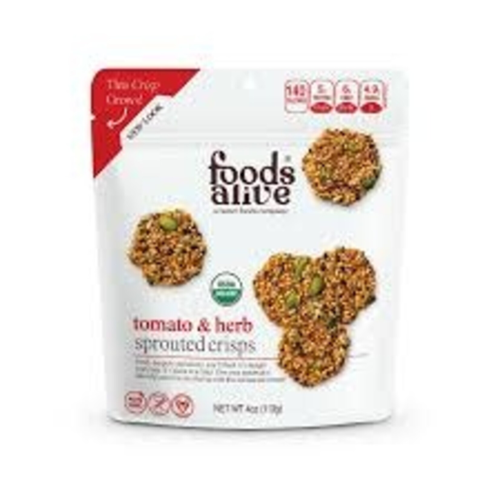 Foods Alive Tomato & Herb Sprouted Crisps