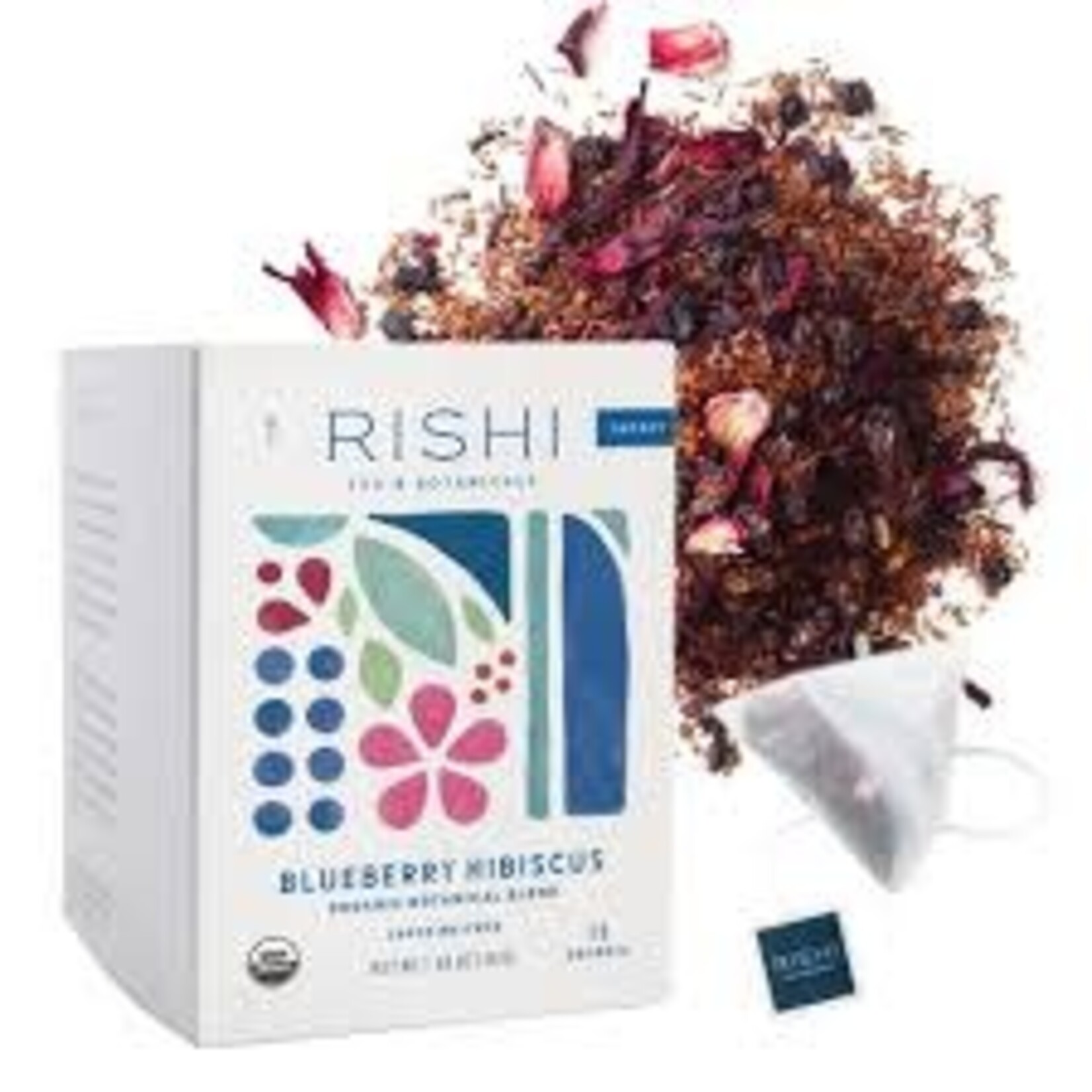 Rishi Tea And Botanicals, Organic Herbal Tea Blueberry Hibiscus, 15 bag | RISHI