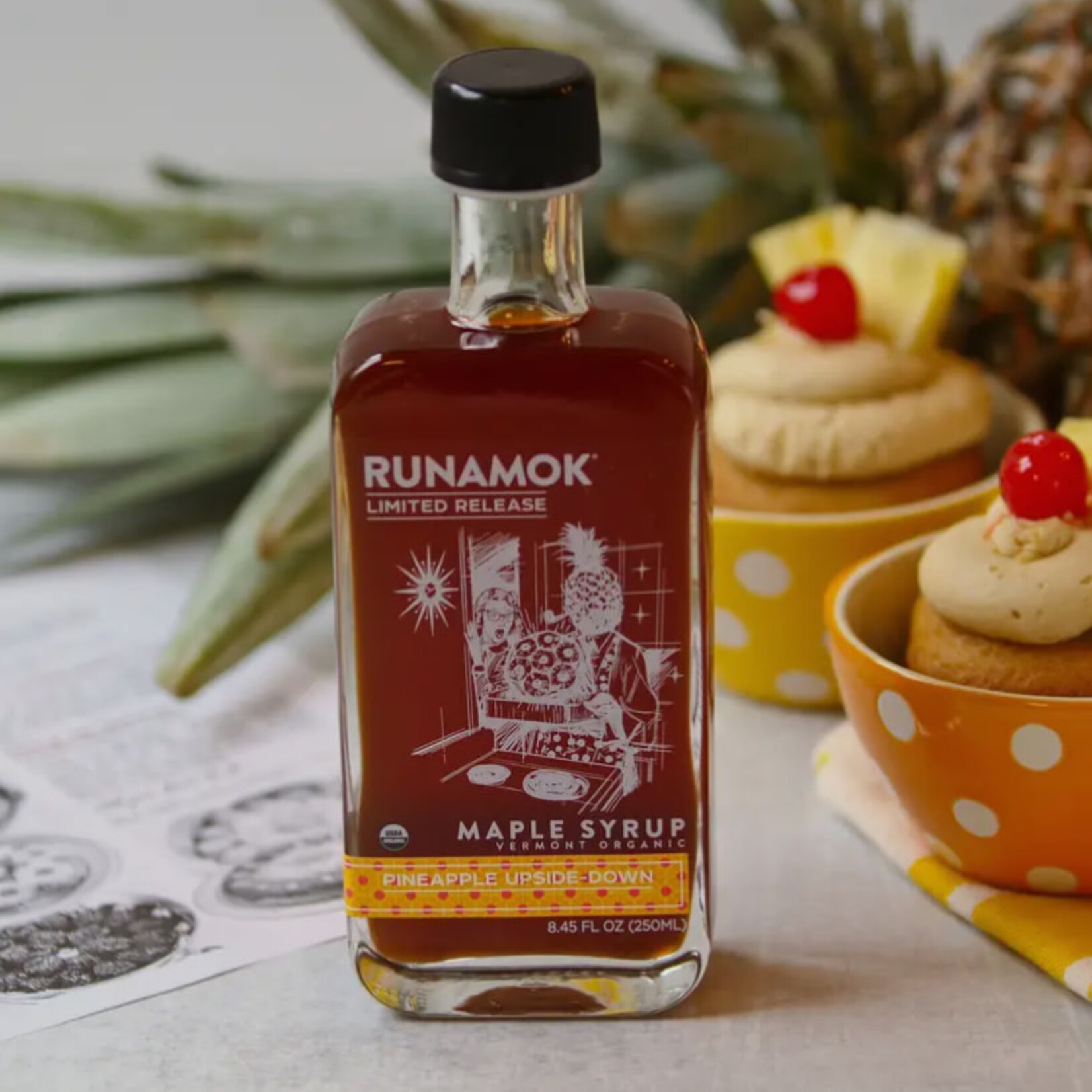 Runamok Pineapple Upside Down Maple Syrup 250ml