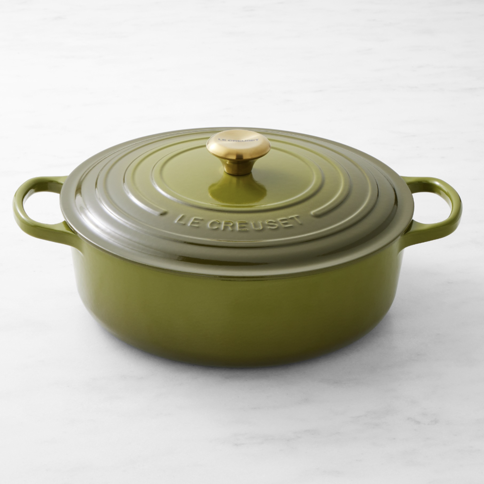 Le Creuset Signature Round Wide Oven - Olive, 6.75 qt.