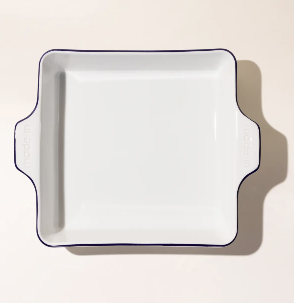MADE-IN, 8 X 8” SQUARE BAKING DISH - NAVY RIM - Duluth Kitchen Co