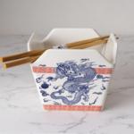 Urban Tokyo Takeout Box Serving Bowl With Chopsticks Dragon