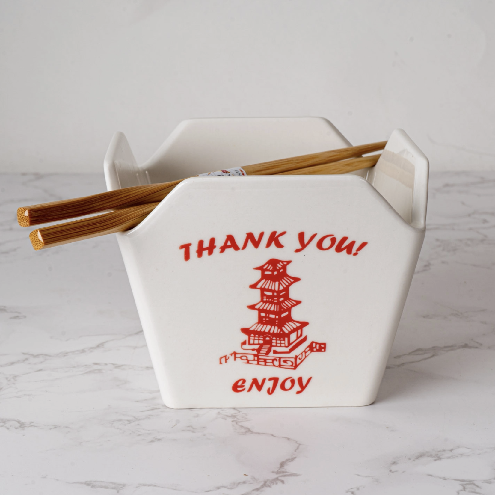 Urban Tokyo 16oz 5"W x 4"H Takeout Box Serving Bowl With Chopsticks Pagoda