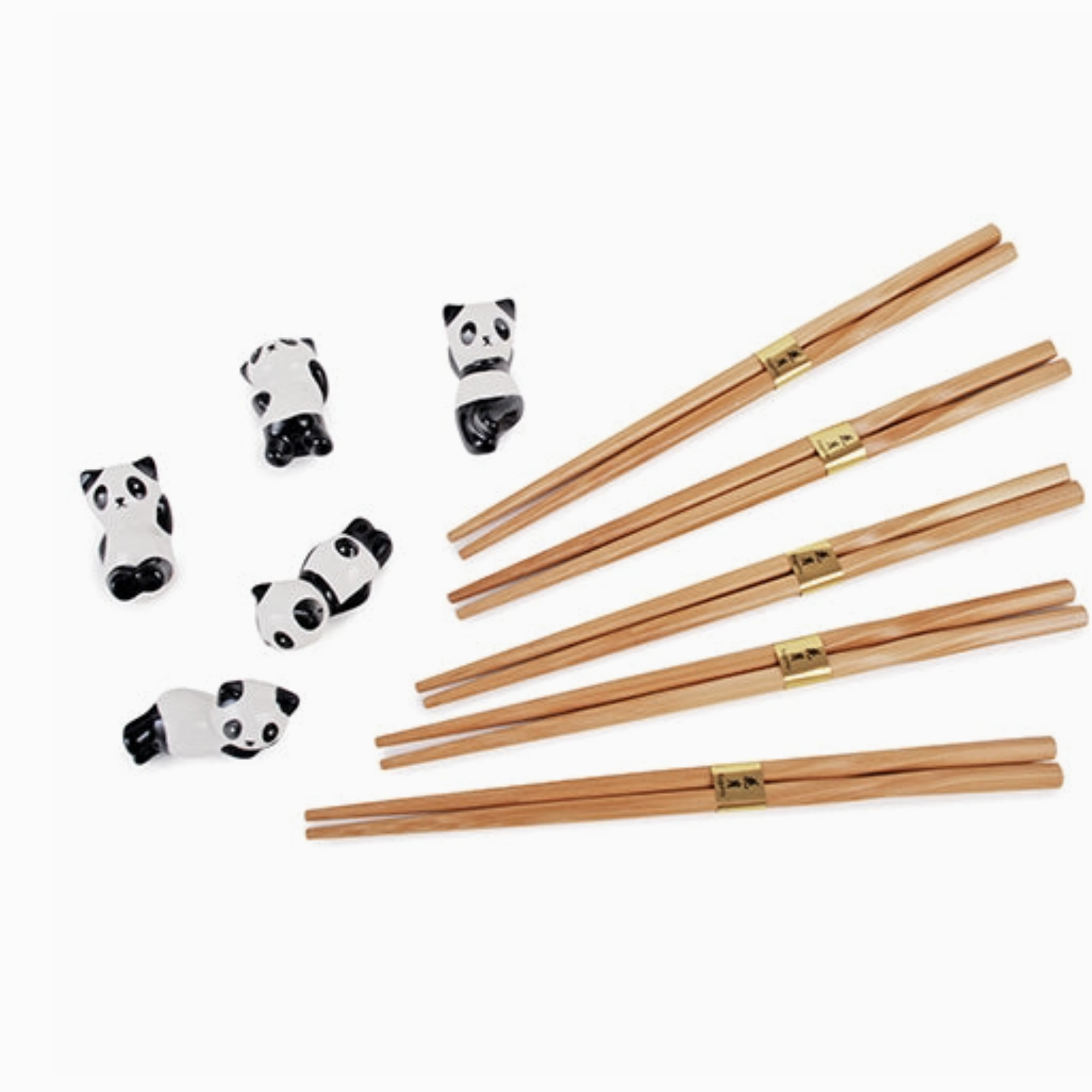 Urban Tokyo 5 Piece Chopsticks and Panda Porcelain Chopsticks Rest Gift | Urban Tokyo