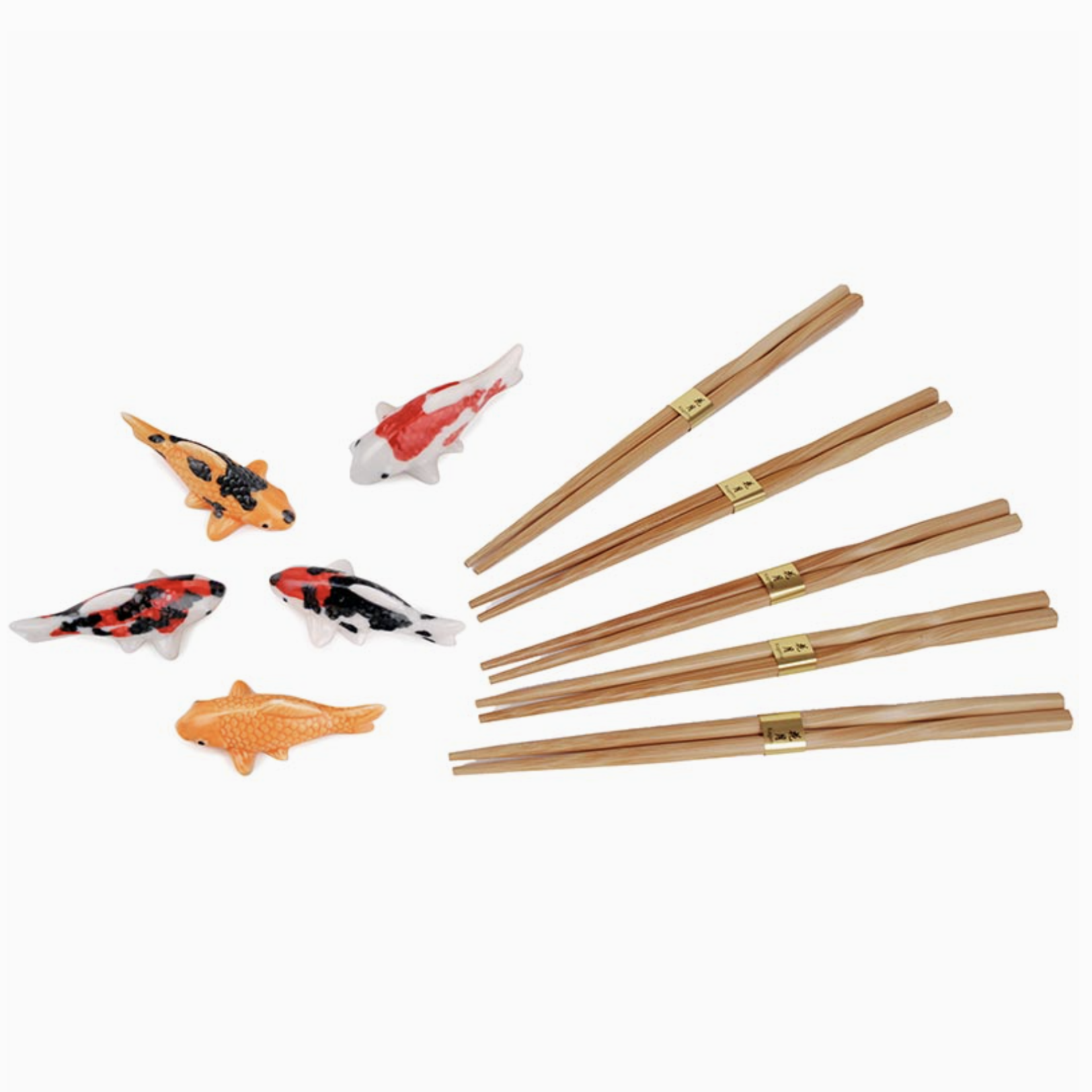 Urban Tokyo 5 pc Chopsticks and Japanese Koi Fish Porcelain Chopstick Se | Urban Tokyo