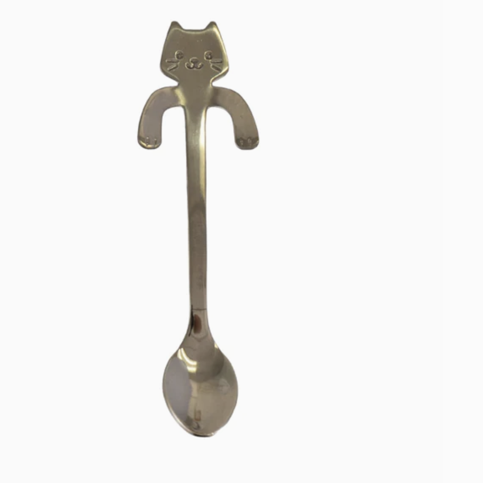 Urban Tokyo Cat Hanging 4.5"L Tea Spoon Silver