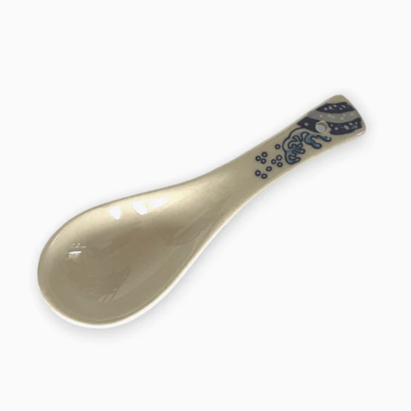 Urban Tokyo Great Wave 5.5"L Porcelain Soup Spoon | Urban Tokyo