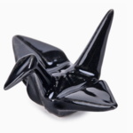 Urban Tokyo Origami Crane Porcelain Chopsticks Rest 2"L Black