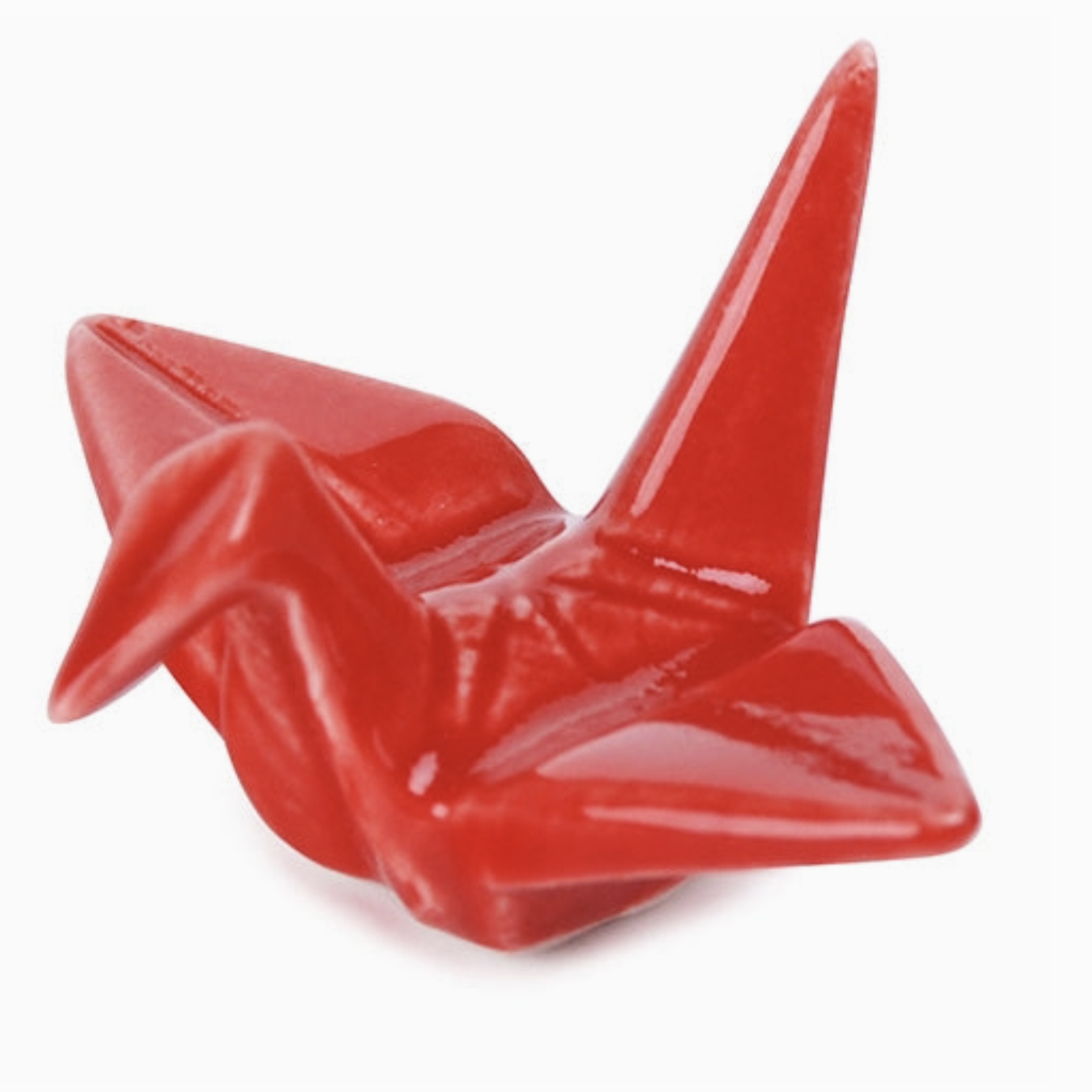 Urban Tokyo Origami Crane Porcelain Chopsticks Rest 2"L Red
