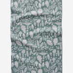 Geometry Fall Mushrooms and Leaves Tea Towel