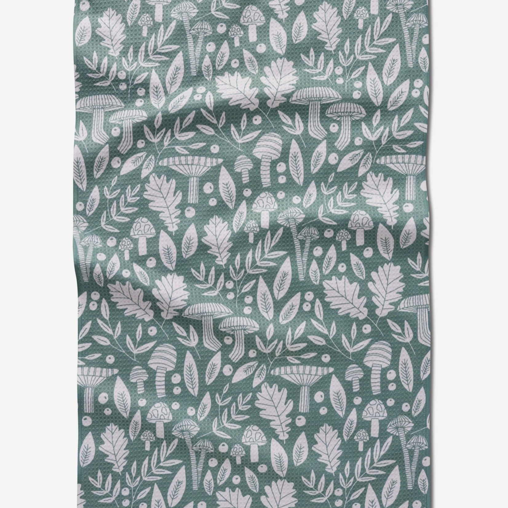 Geometry Fall Mushrooms and Leaves Tea Towel | Geometry
