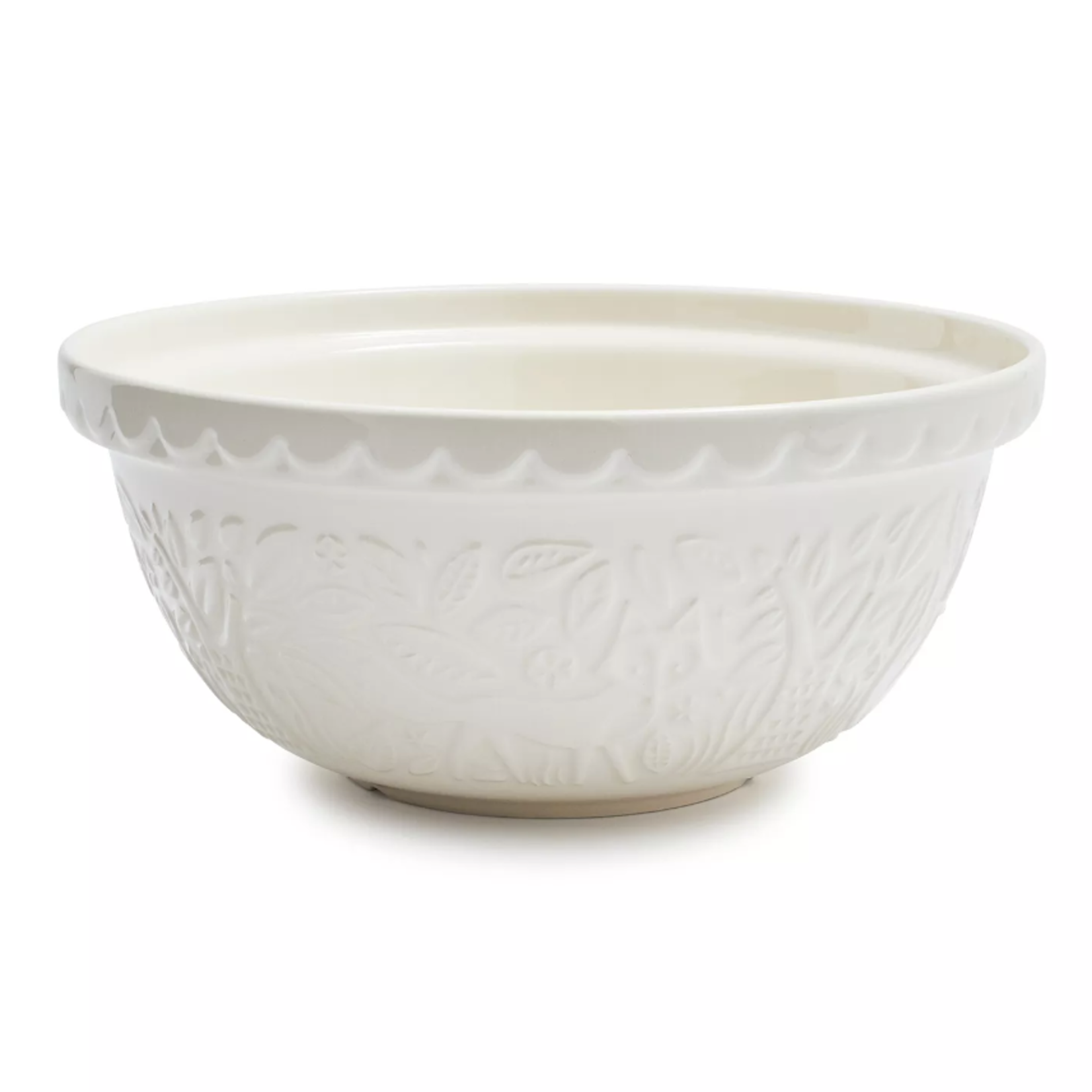 Mason Cash Mason Cash In the Forest S12 (4.25 Qt) Embossed Mixing Bowl | Fox (Cream)
