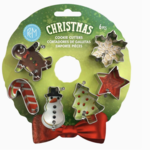 R&M International Mini Christmas 6 Pc Cookie Cutter Set On Wreath Card | R&M International