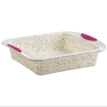 Trudeau SQUARE CAKE PAN CONFETTI FUCHSIA 8x8"