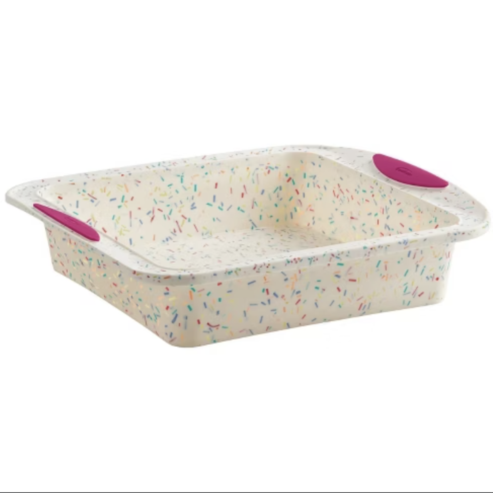 Trudeau SQUARE CAKE PAN CONFETTI FUCHSIA 8x8" | Trudeau