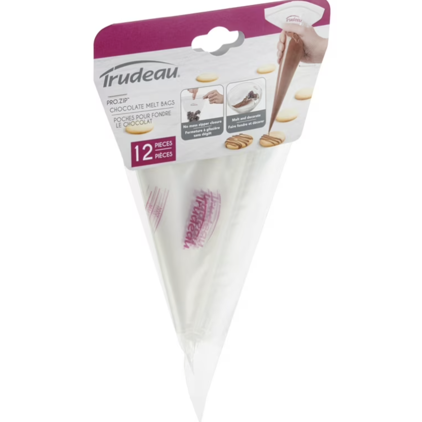 Trudeau Set/12 Pro.Zip Choco Melt Bags, 12" | Trudeau