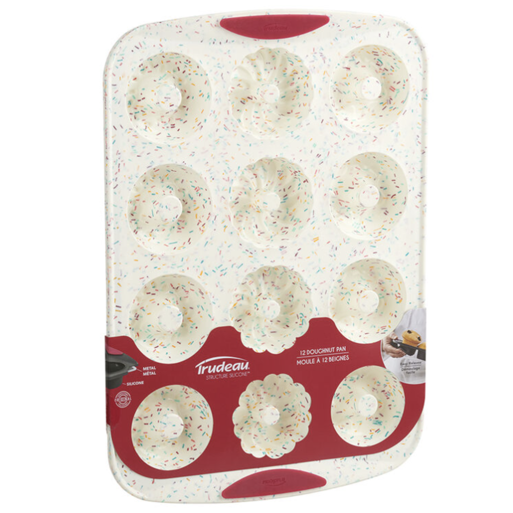 Trudeau 12CT DECORATED DONUT CONFETTI FUCHSIA | Trudeau