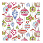 Boston International Luncheon Napkin, Merry Vintage Ornaments