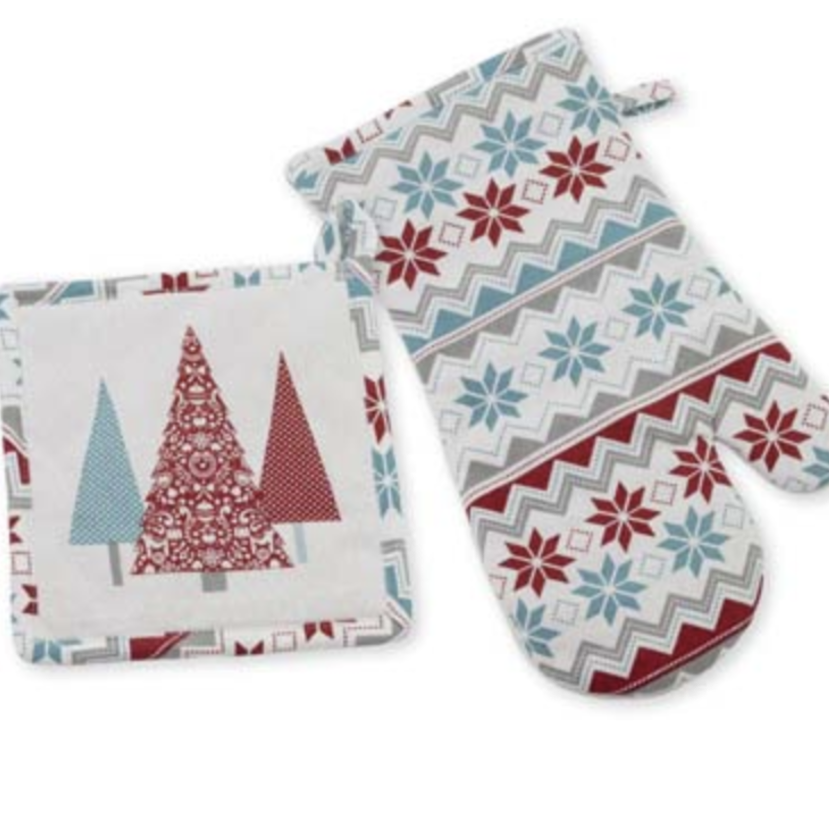 Boston International Fancy Forest Potholder Pot Holder & Oven Mitt Set | Boston International