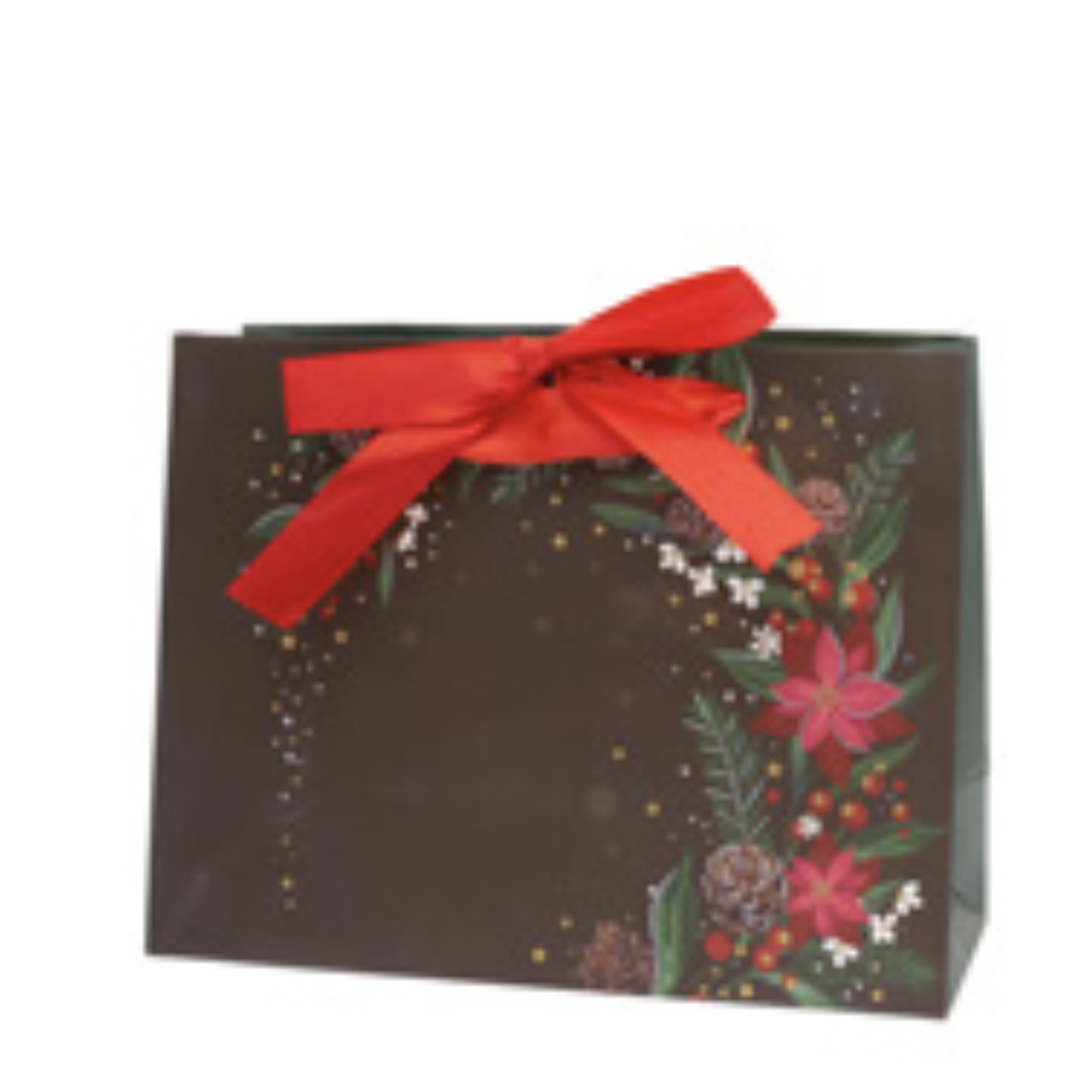 Boston International Black Christmas Floral Medium Bag | Boston International