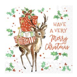 Boston International Cocktail Napkin, Merry Little Deer