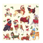 Boston International Cocktail Napkin, Christmas Dogs | Boston International