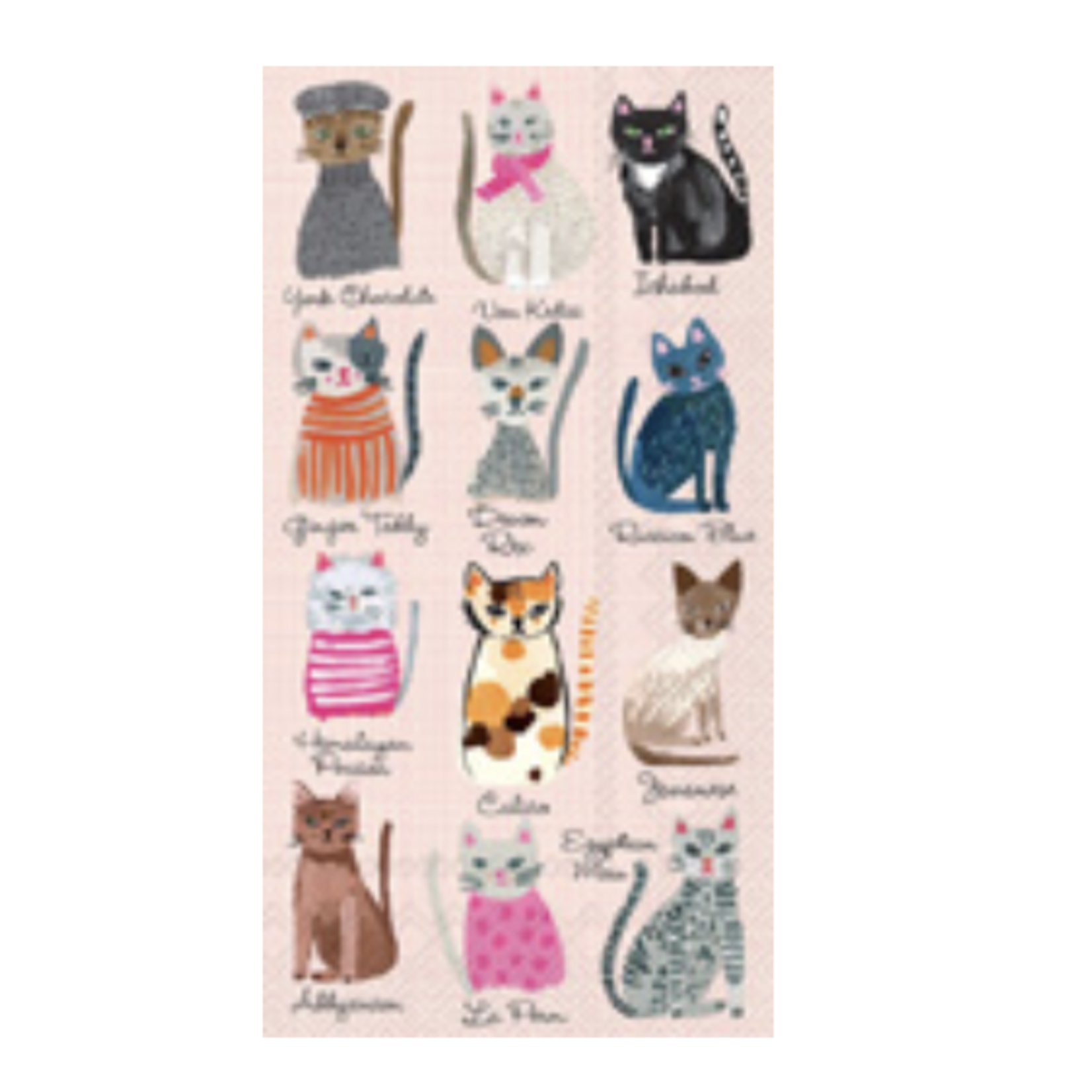 Boston International Guest Napkin, Cool Cats
